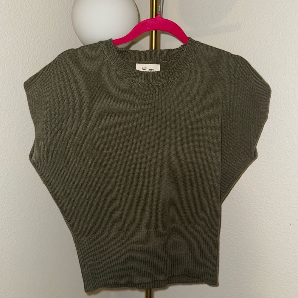 Bohme Olive Crew Neck Sweater